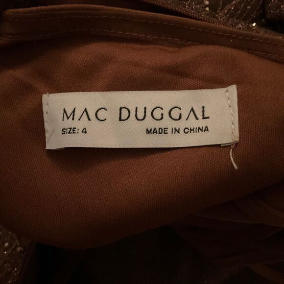 MAC DUGGAL 20371 Womens Brown Embellished Cap Sleeve A Line Dress - Picture 13 of 15